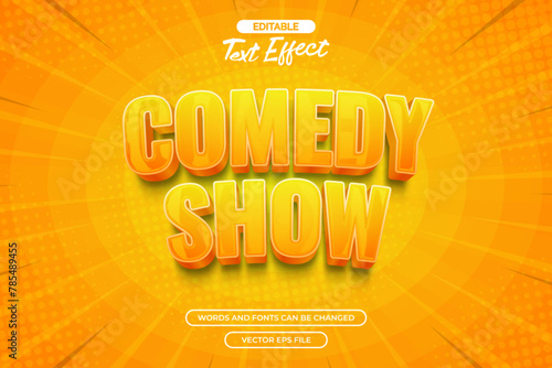 Comedy show editable vector text effect