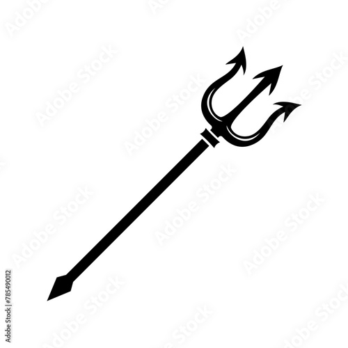 ПечатьBlack trident icon. Poseidon trident symbol in flat graphic design. Vector illustration © chekman
