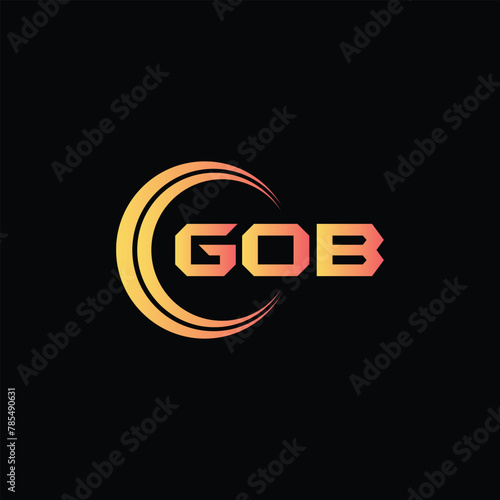 GOB creative letter shield logo design vector icon illustration
