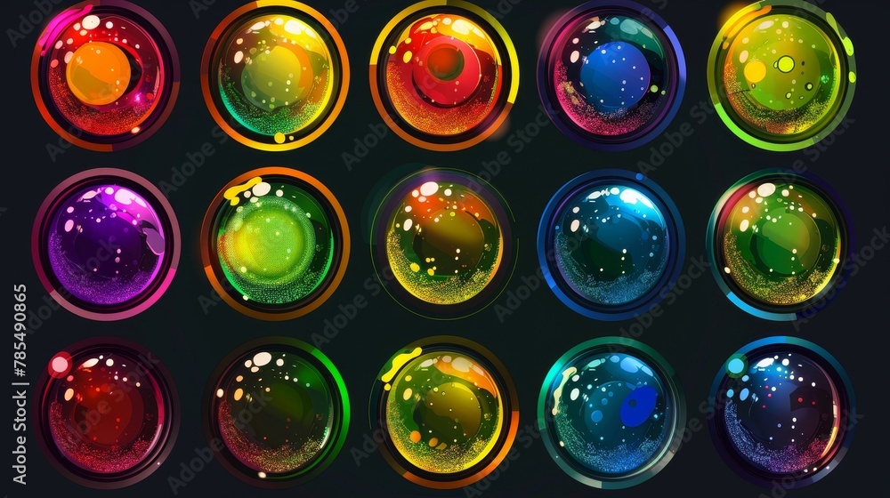 Banner template set with color circles in abstract style Banner template set with color circles in abstract style