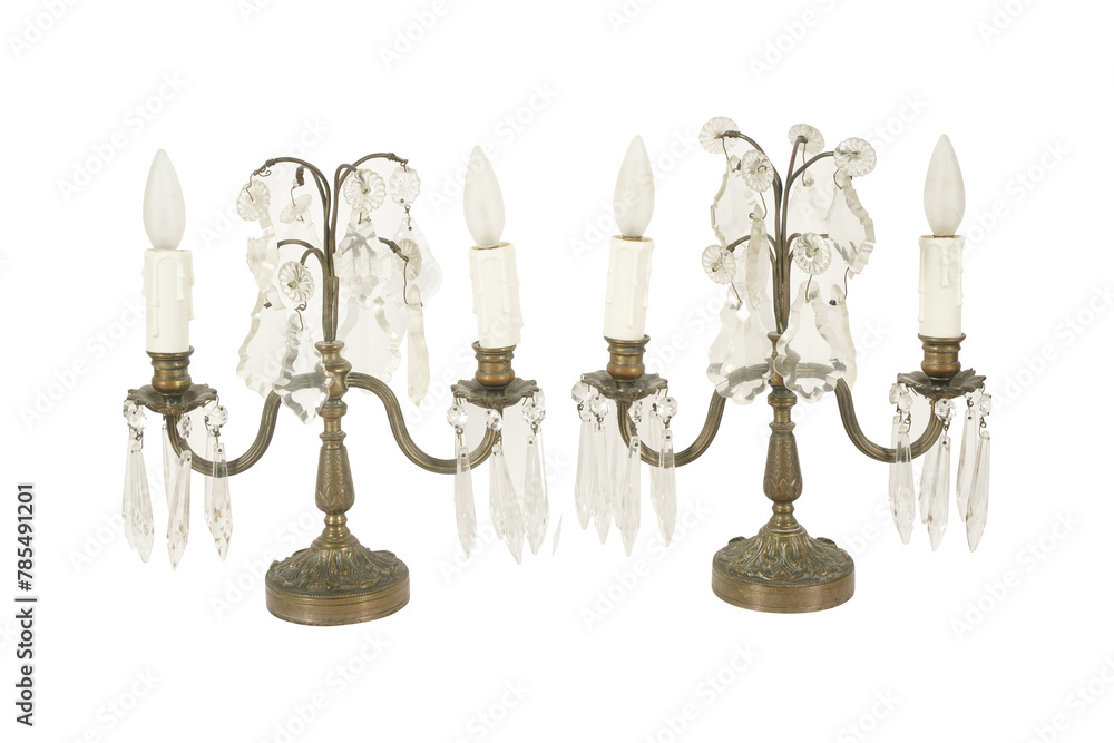 candlestick and candle  on white background