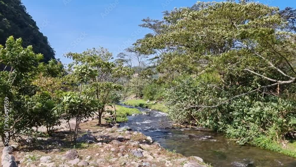 Panama, Boquete, jungle river landscape on a sunny day Panama, Boquete, jungle river landscape on a sunny day
