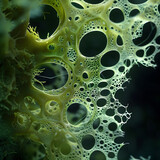 Ethereal Glow: Microcosmic View of an Ooze Mould in Its Intricate Beauty and Complexity