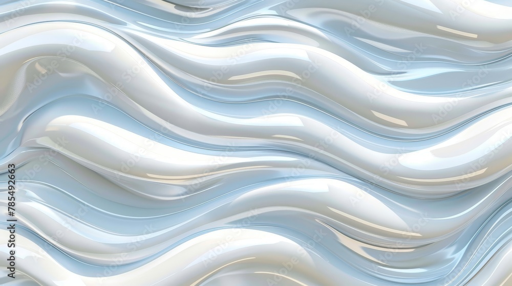 A white background with smooth shiny waves is in contrast to the abstract white background