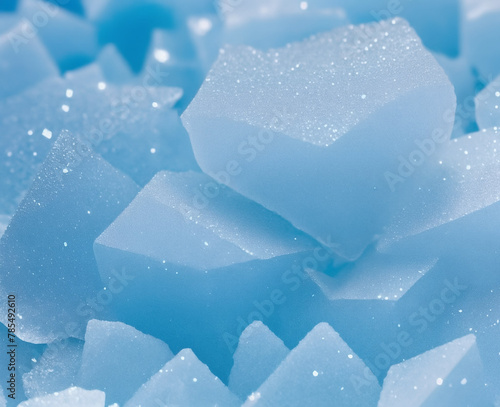 Abstract ice background. Blue background with cristals on the ice surface photo