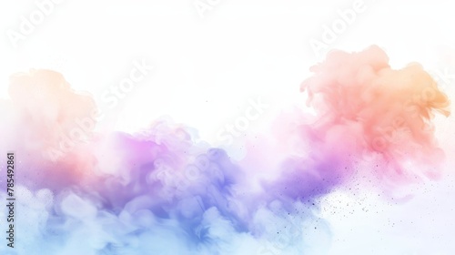 A white background is surrounded by colorful smoke that is transparent