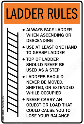 ladder safety sign ladder rules