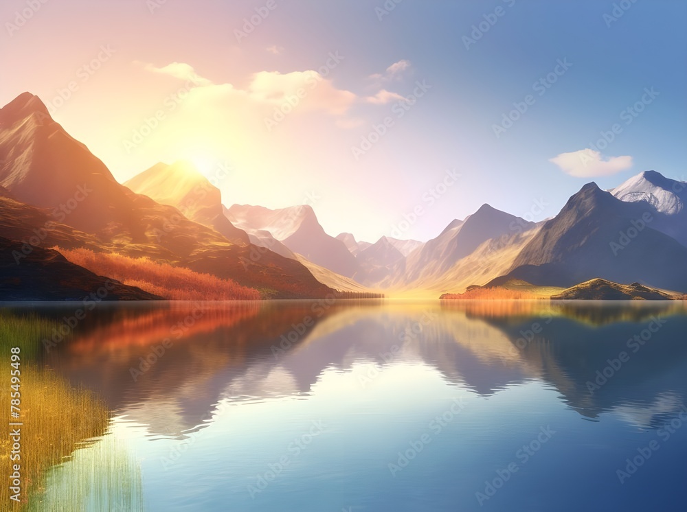 lake in the mountains generative ai