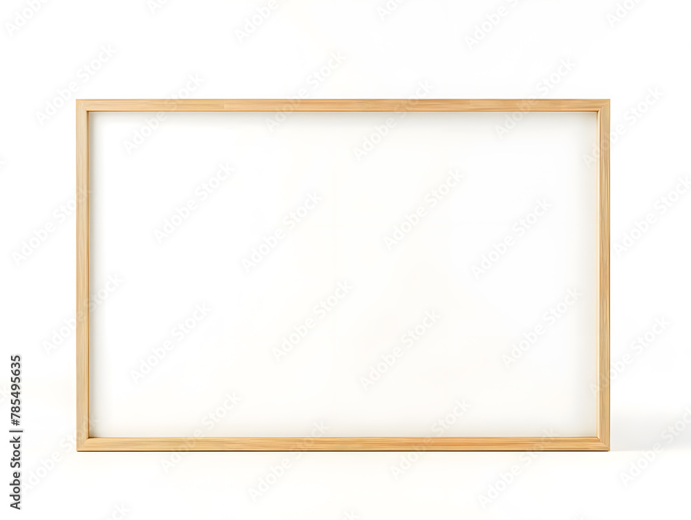 Thin wooden frame mock up isolated on white background Thin wooden frame mock up isolated on white background
