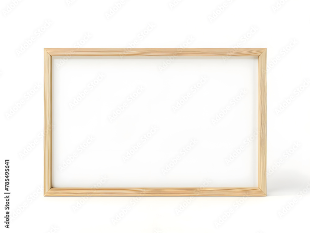 Thin wooden frame mock up isolated on white background Thin wooden frame mock up isolated on white background