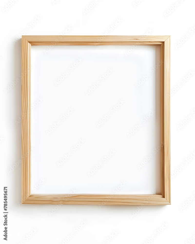Thin wooden frame mock up isolated on white background Thin wooden frame mock up isolated on white background