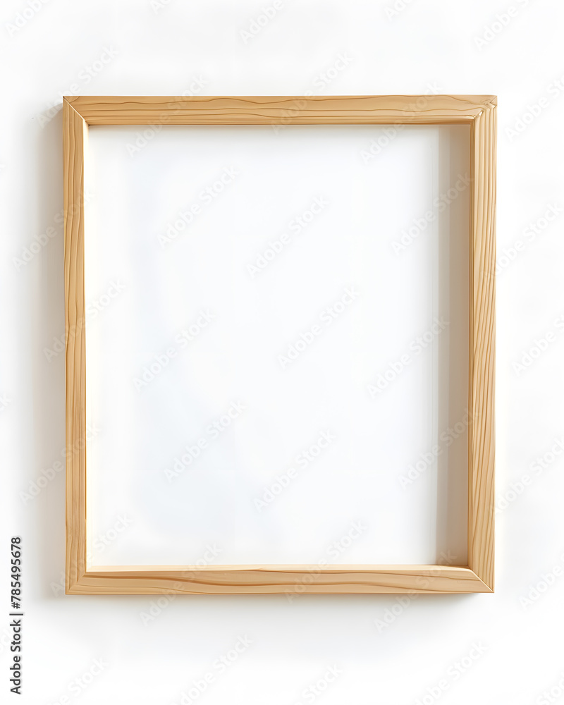 Thin wooden frame mock up isolated on white background Thin wooden frame mock up isolated on white background