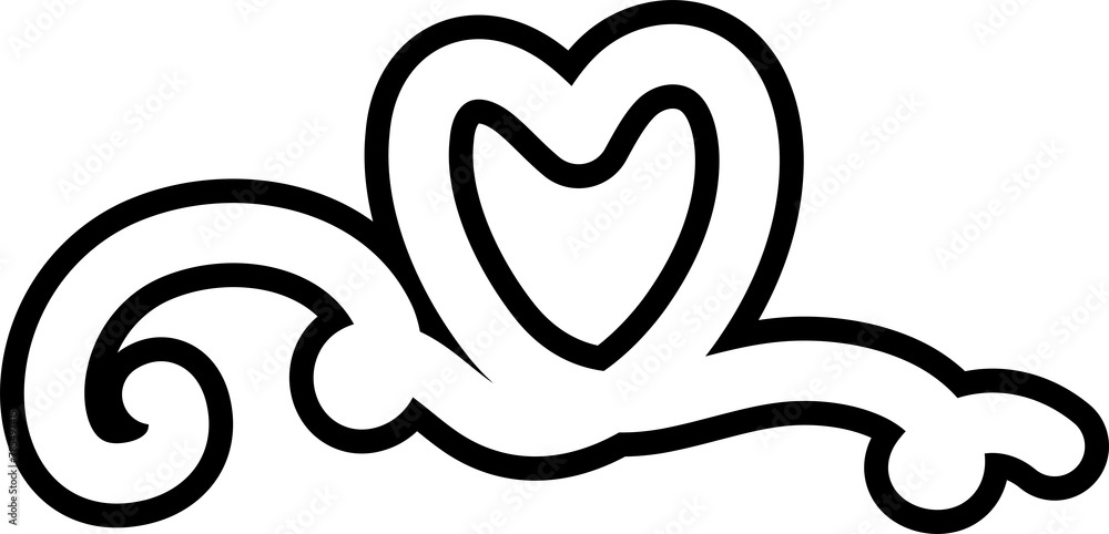 Heart continuous line drawing of love concept Heart continuous line drawing of love concept