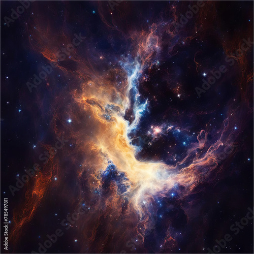 Stellar nurses in the form of a face, nebulae.