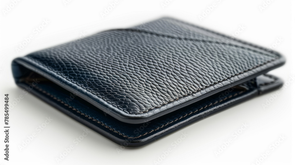 Black leather wallet on white background Black leather wallet on white background