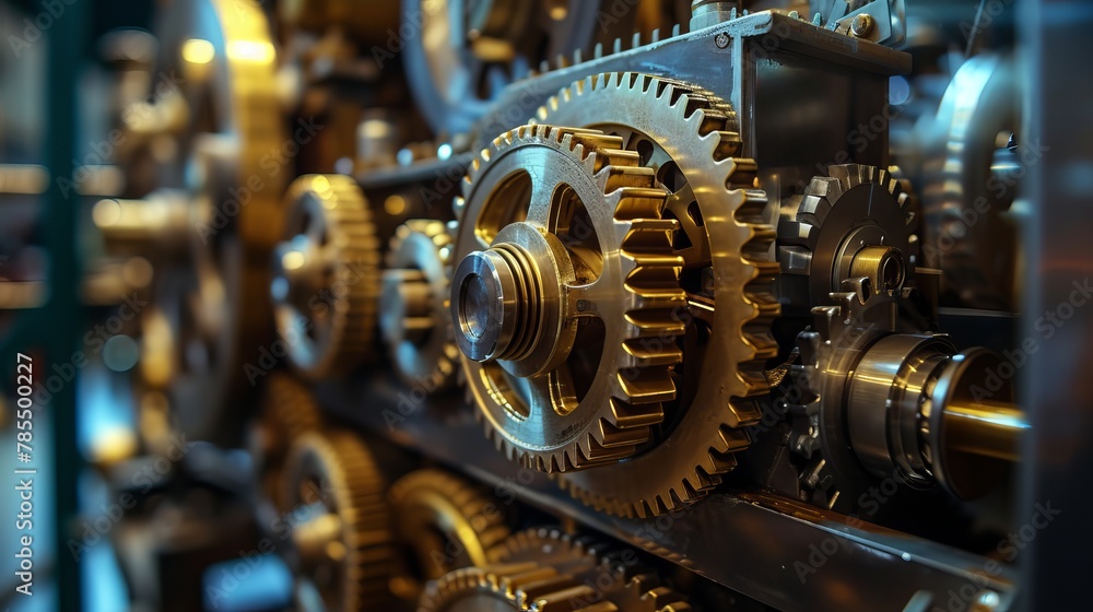 Interconnected Gears Illustrating Efficiency Interconnected Gears Illustrating Efficiency