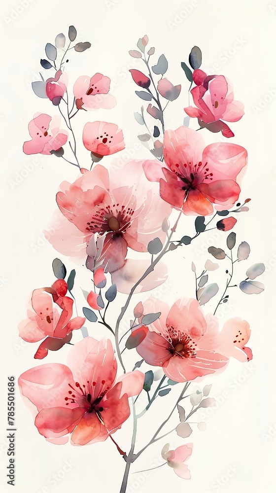 Elegant watercolor blossom arrangement