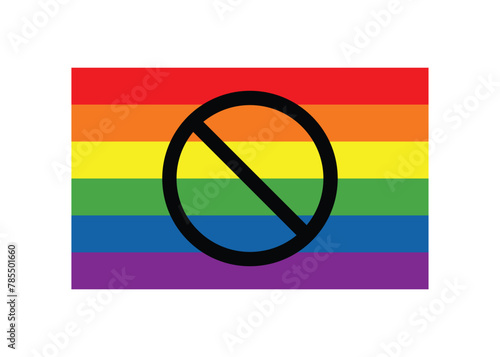 anti LGBT 6 colors rainbow flag say no to lgbt banned