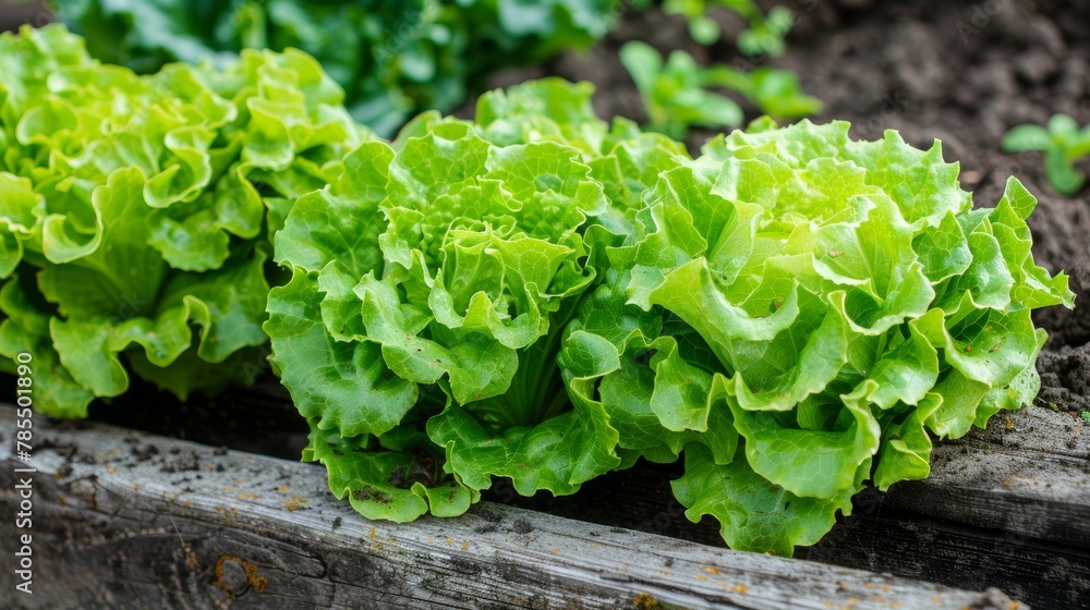 Vibrant greenhouse scene lush lettuce thriving abundantly in a fresh, green environment Vibrant greenhouse scene lush lettuce thriving abundantly in a fresh, green environment