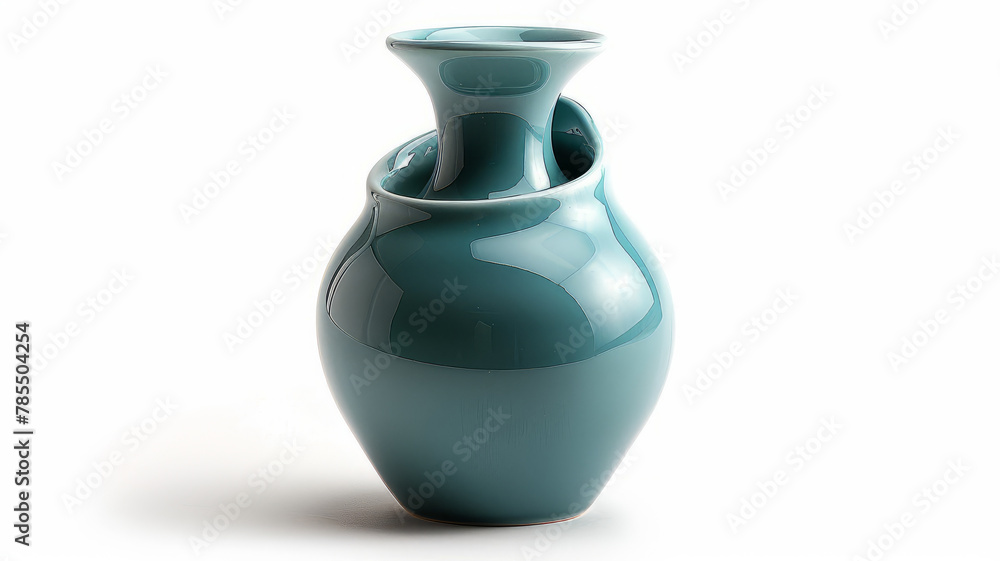 A blue ceramic vase isolated on white. A blue ceramic vase isolated on white.