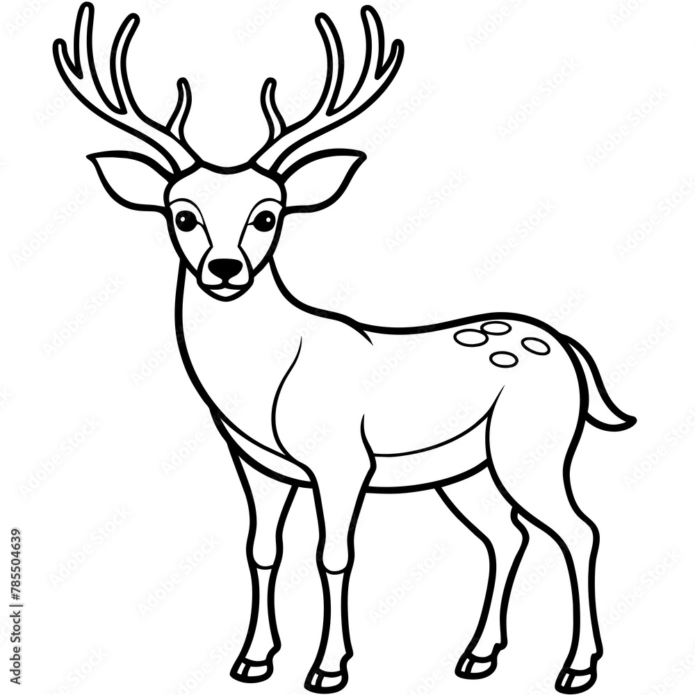 Fototapeta premium Deer vector illustration style. 