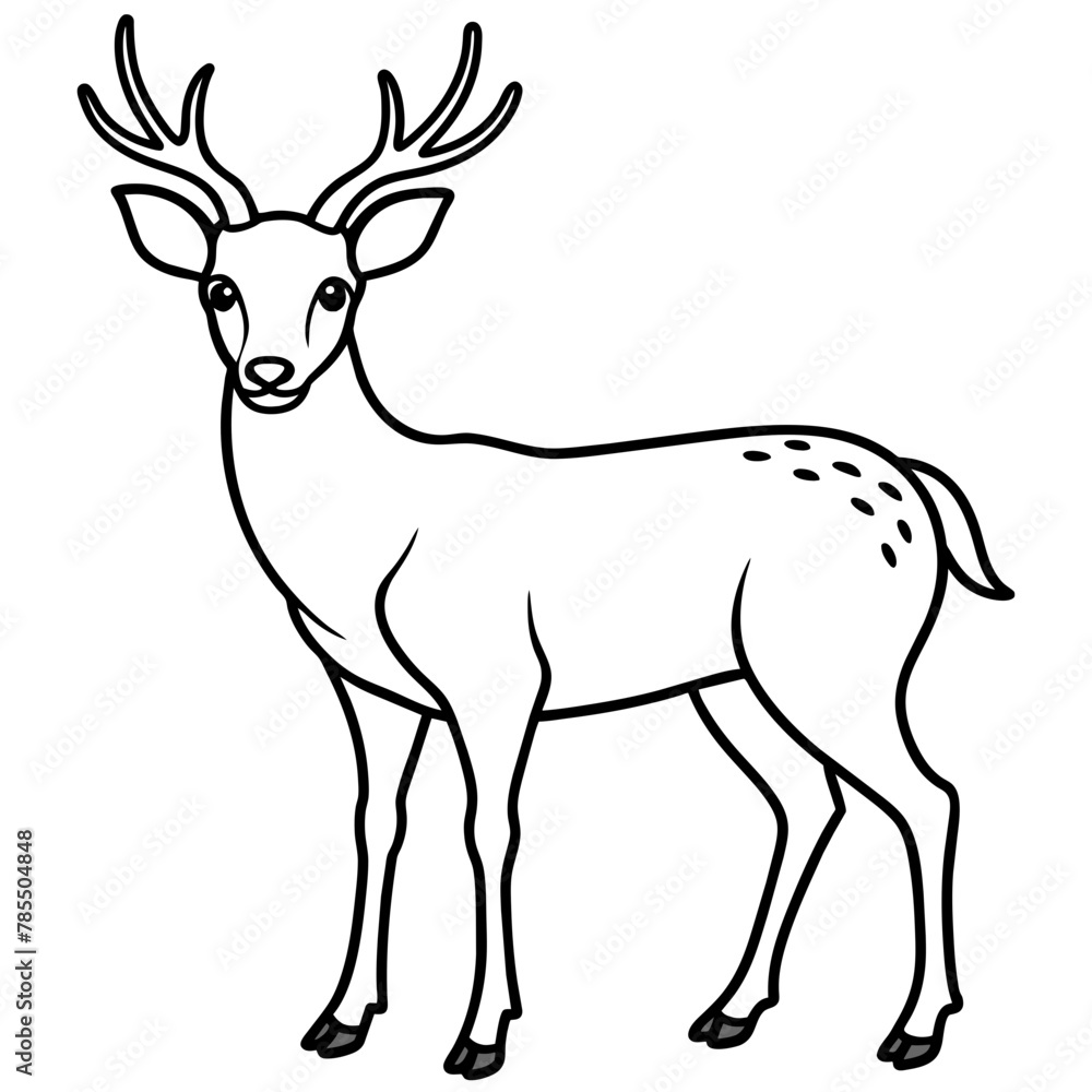 Obraz premium Deer vector illustration style. 