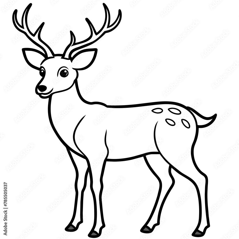 Fototapeta premium Deer vector illustration style. 