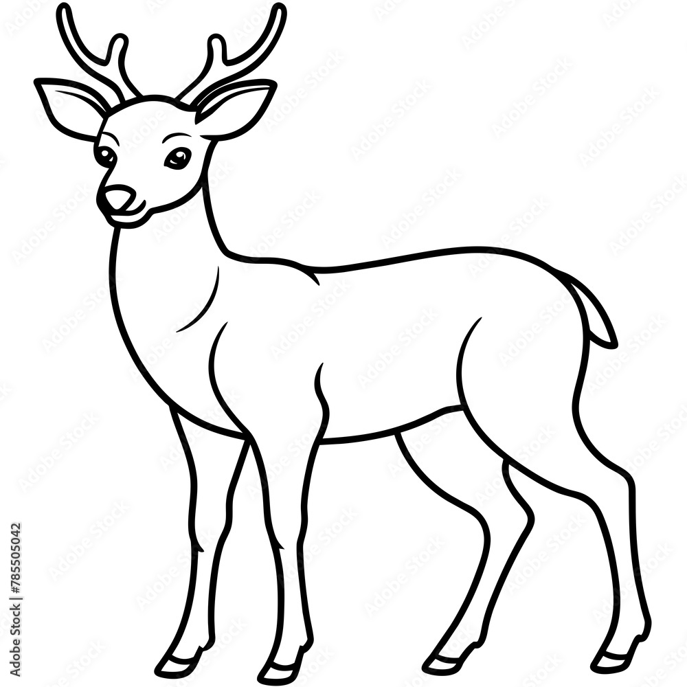 Obraz premium Deer vector illustration style. 