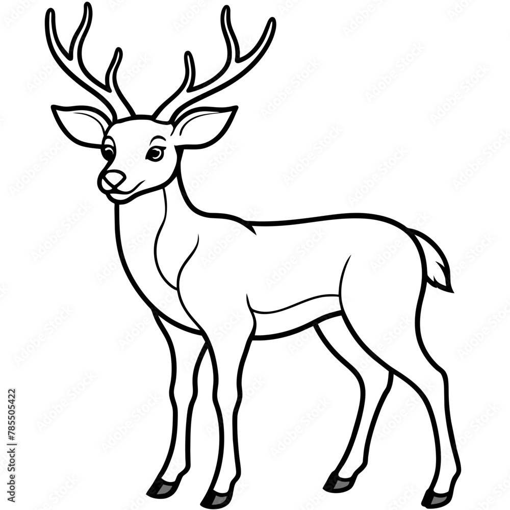 Obraz premium Deer vector illustration style. 