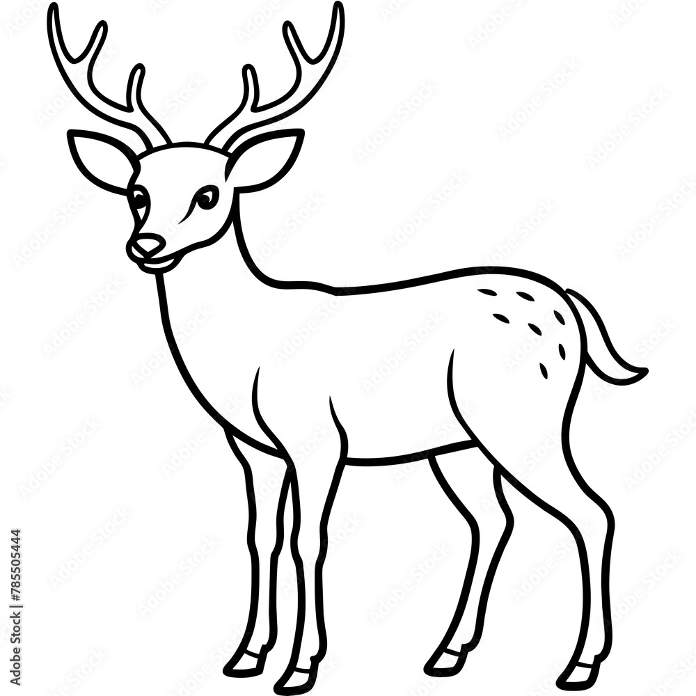 Fototapeta premium Deer vector illustration style. 