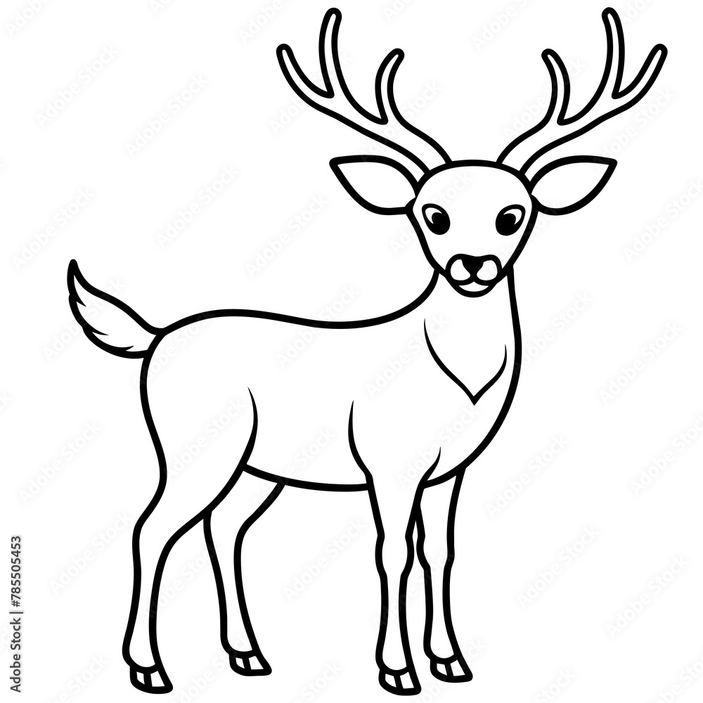 Fototapeta premium Deer vector illustration style. 