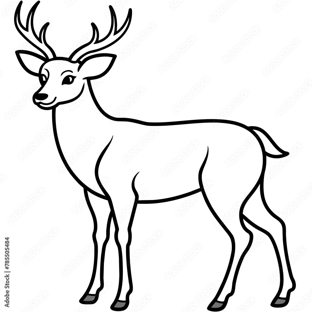 Fototapeta premium Deer vector illustration style. 