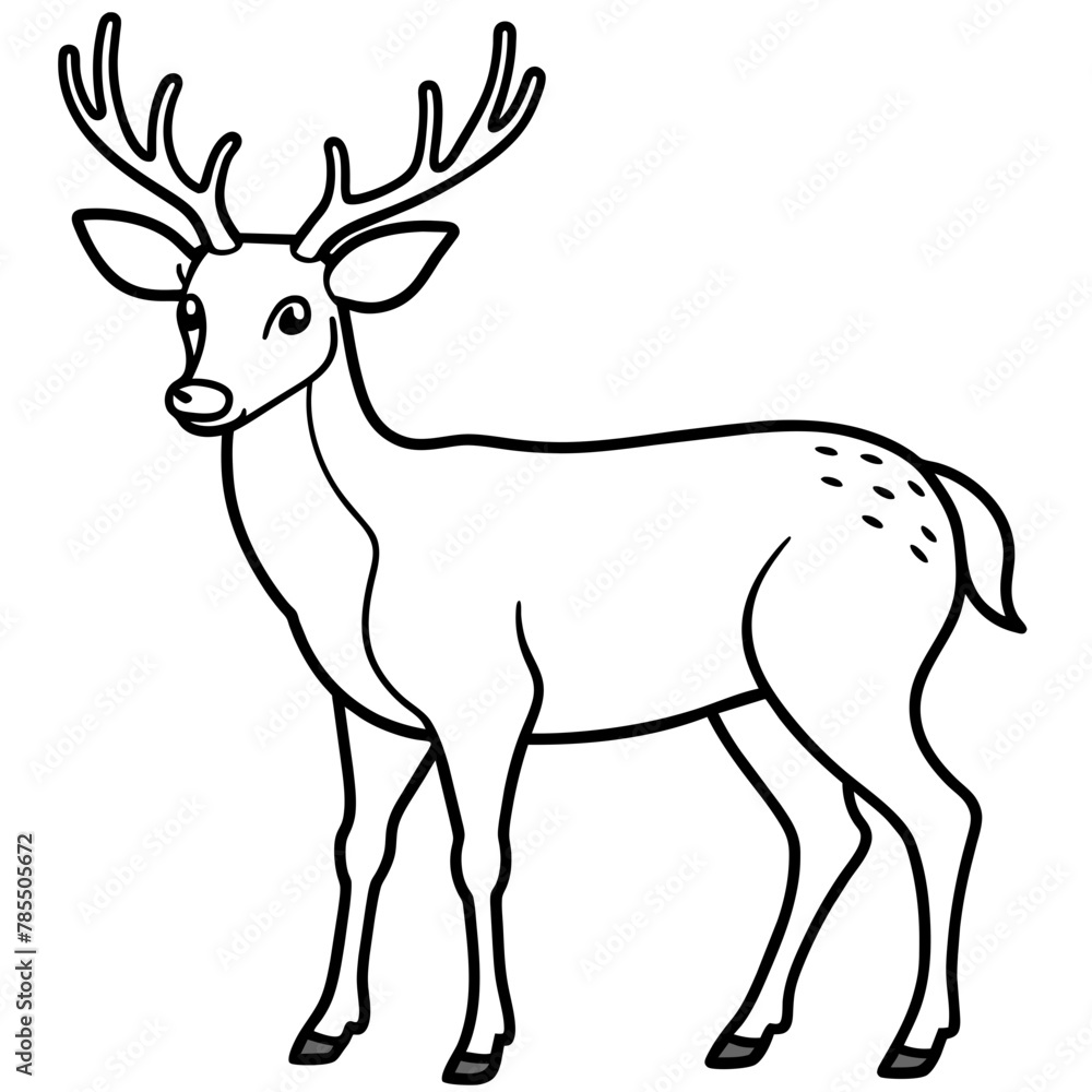 Obraz premium Deer vector illustration style. 
