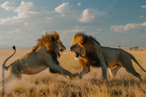 two lion kings in savana nature photography © azone