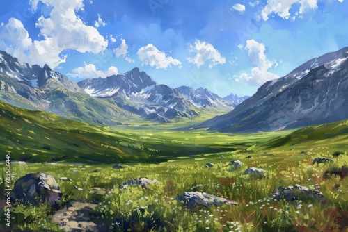Wallpaper Mural Bright sunny day mountain landscape scenery for nature lovers and outdoor enthusiasts Torontodigital.ca