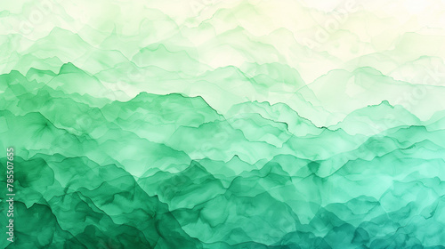 Abstraction aquarelle de montagnes en d  grad   de vert