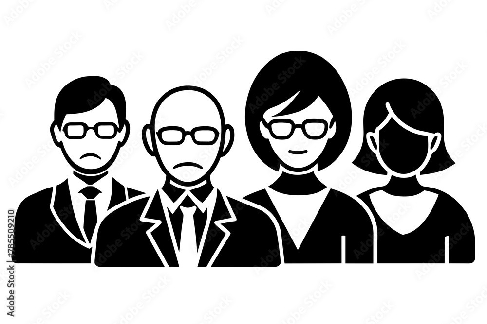 Black and white vector icons representing different age groups of people, providing a clear and concise visual representation of age diversity Black and white vector icons representing different age groups of people, providing a clear and concise visual representation of age diversity