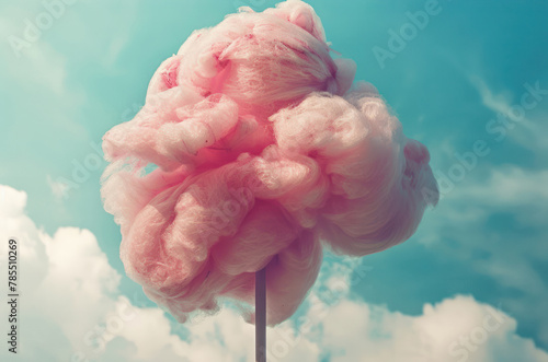 photo of cotton candy on a stick