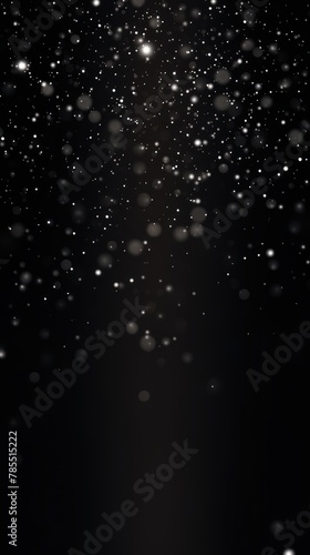 White abstract glowing bokeh lights on a black background with space for text or product display. 