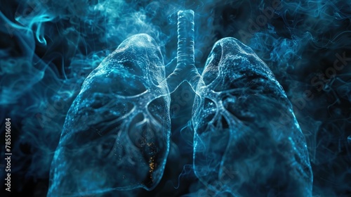 COPD Affected Lungs Compared to Healthy Ones Highlighting the Dangers of Smoking photo