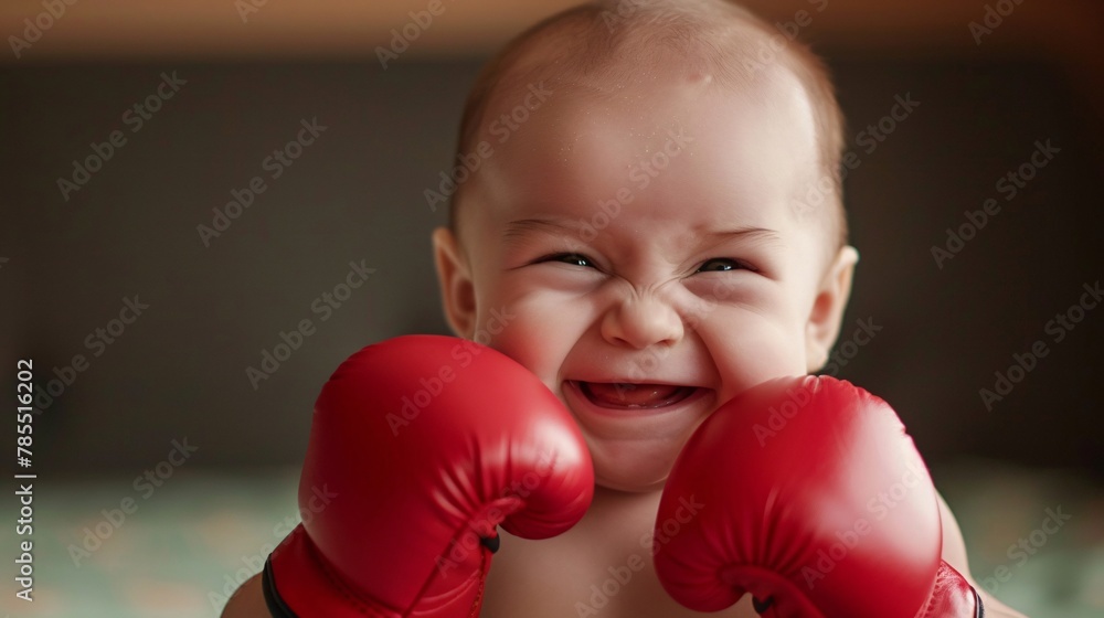 A smiling baby boxing 02