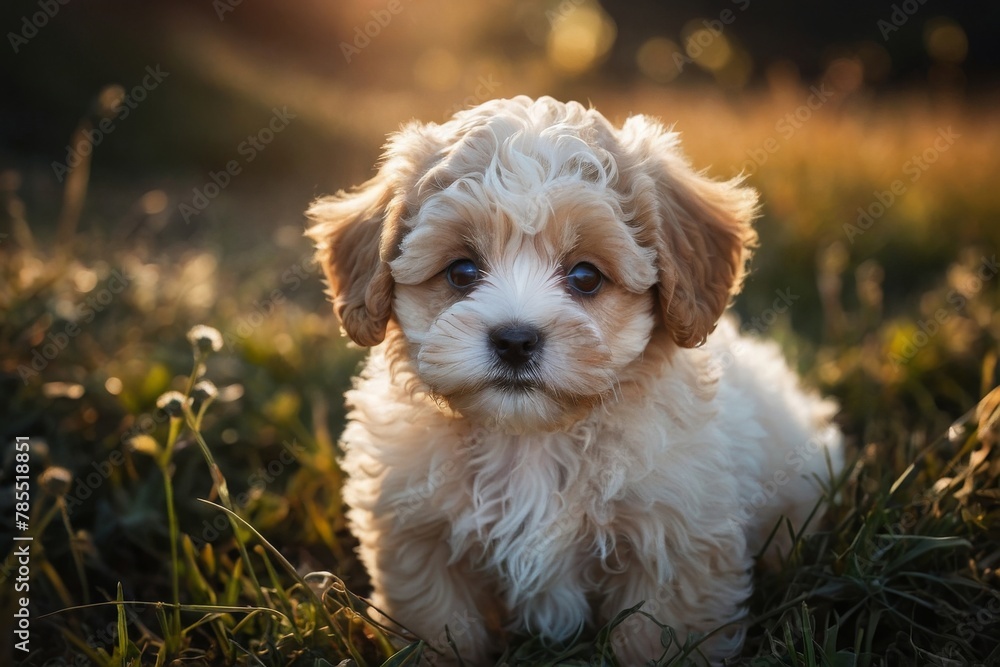Portrait of an adorable maltipoo puppy