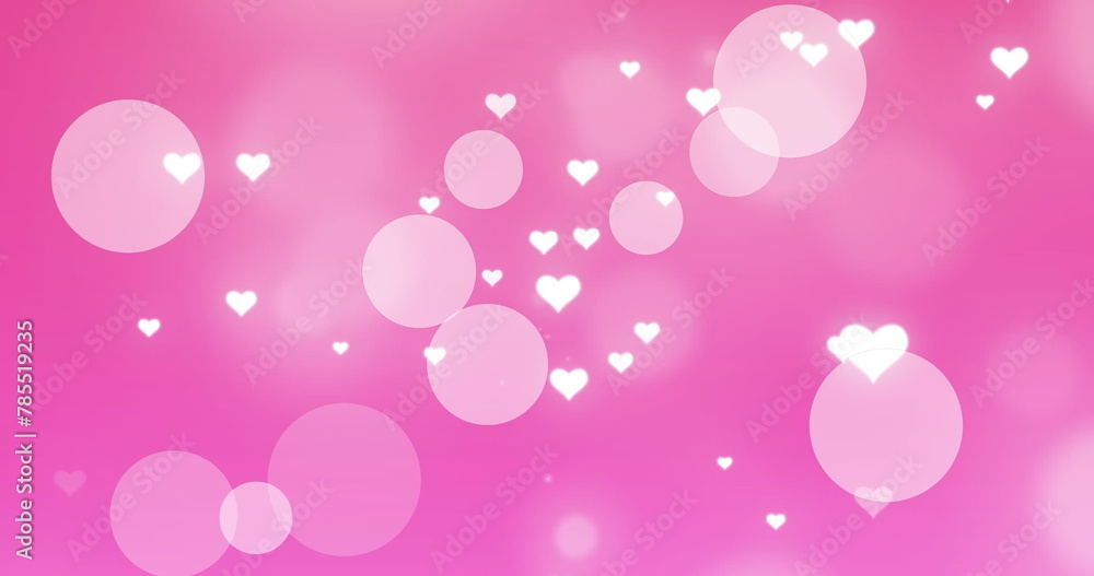 Image of dots and hearts on pink background Image of dots and hearts on pink background