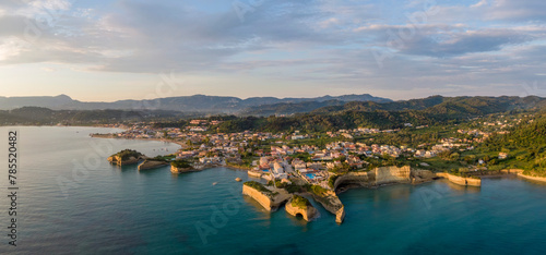 Aerial view of the cliffs near Sidari coastal town on the island of Corfu