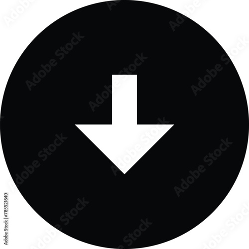 Play down arrow button flat vector icon isolated on a white background. Youtube icon. mx player icon