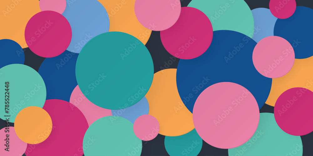 3D circle sheet vivid colors paper cut style background vector illustration. 3D circle sheet vivid colors paper cut style background vector illustration.