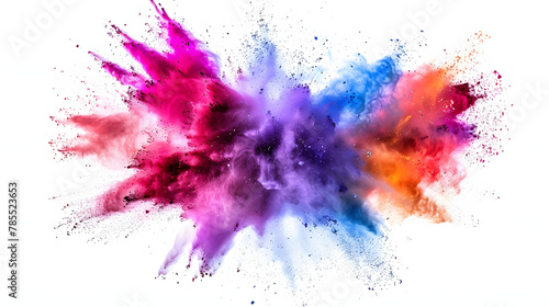 Colorful powder splash explosion with white background, illustration