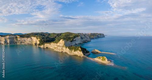 Obraz na płótnie Aerial view of Cape Drastis, the northwesternmost point of Corfu island w salonie