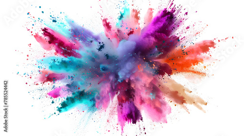 Colorful powder splash explosion with white background, illustration