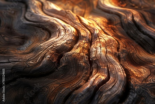 Detailed close up of a wood grain pattern